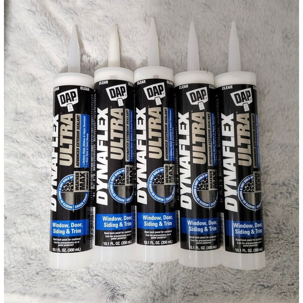 DAP DYNAFLEX ULTRA 10.1 Oz. Window, Door, Siding & Trim Sealant, Clear Lot of 5